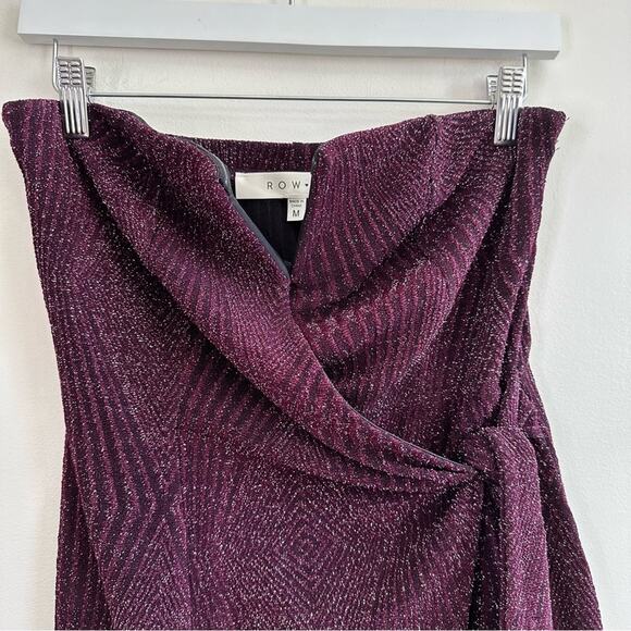 RowA (Nordstrom) | Purple Metallic Strapless Cocktail/Party Dress - Picture 3 of 6
